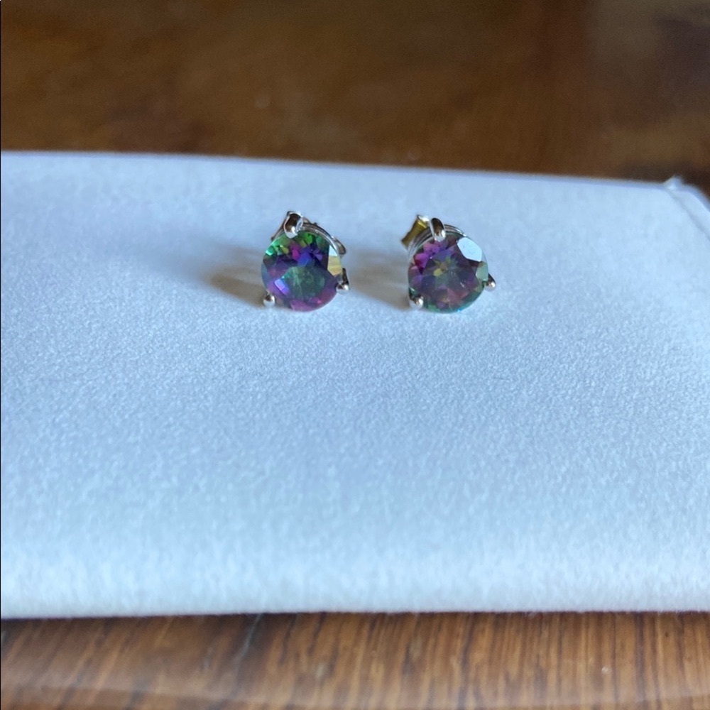 Elegant 925 SS Multicolor Stud Earrings